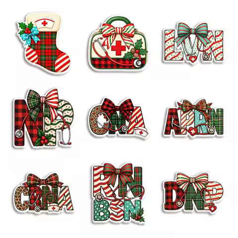 10pcs/lot Nurse Medical Christmas RN LPN CNA Resin Planar Acrylic Flatback for Bow Center Craft Supp