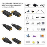 อแดปเตอร์ชาร์จแบตเตอรี่ความเร็วสูงตัวผู้ตัวเมียแบบ XT30/XT60/ประเภท C แบบพกพาสำหรับการเสริมและสนับสน