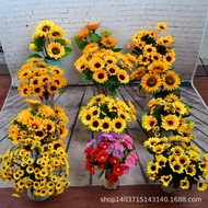 Artificial Silk Flower Sunflower Handle Bouquet Sunflower Artificial Flower Living Room Decoration P