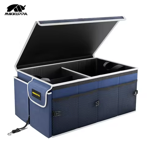 MIKKUPPA 65L Car Trunk Organizer Foldable Storage Box Cargo Luggage Grocery Tool Organizer with Velc