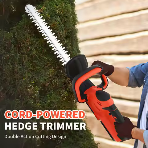 22 Inch Cordless Hedge Trimmer Electric 21V with 3.0Ah Battery 3c Charger Eyewear Gloves for Cutting
