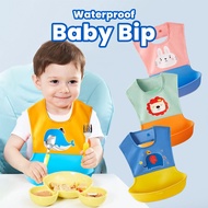 [SG] Silicone Bibs for Kids Newborn Candy Baby Feeding Tableware Waterproof Baby Bibs for Toddler Br