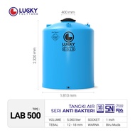 tangki / toren air antibakteri lucky 5000 liter (lab 500) - biru muda