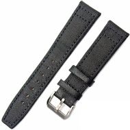 Tali Jam Tangan IWC Hitam Nylon-Kulit 21 mm