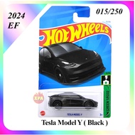Hot Wheels Tesla Diecast Cars Tesla Model Y ( Black ) 2024 HW Green Speed Series 1/64 Scale Tesla M