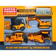 Diecast Car Construction Building Heavy Equipment Super Power Metal 4 Pcs F4