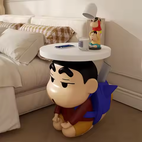 Kids Nightstand Crayon Shin Chan Anime Multifunctional Storage Rack Corner Side Table Cartoon Furnit