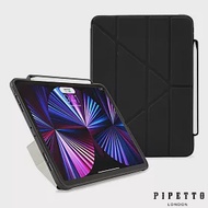 PIPETTO Origami Pencil iPad Pro 11吋(2022~2018) 多角度多功能保護套(內建筆槽)-黑色