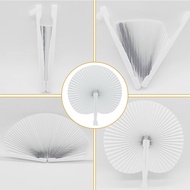 Wedding White Round Paper Fan Folding Fan Blank Round Paper Fan Group Fan Advertising Fan