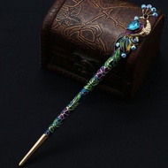 Peacock Cloisonne Hairpin Chinese Style Hanfu Hair Accessories Accessories Hairpin Hairpin Coil Hair Accessories Hairpin Female Chinese Style
