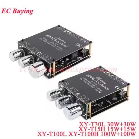 XY-T100H 100W+100W TPA3116D2 T30L 30W+30W T15H 15W+15W Bluetooth-compatible 5.0 Power Audio Amplifie