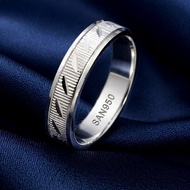 SAN950 Men's Wedding Ring P551 - Palladium 950 SilverPLATINUM White Gold | Facet Motif ELEGAN