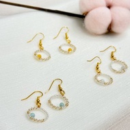 【圓圓圈圈】316L醫療鋼串珠耳環(金色款)