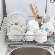 瀝水碗架不鏽鋼色廚房置物架家用餐具碗筷收納盒2控水槽涼放碗籃