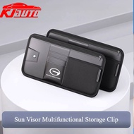 GAC Motor Car Sun Visor Storage Bag PU Leather Multi-Pocket Organizer Car Glasses Clip Card Storage 