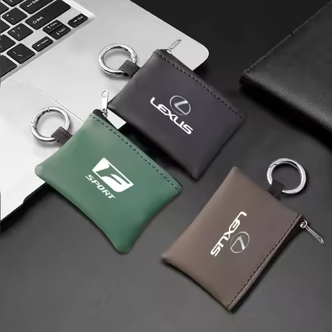 Car Key Bag Leather Coins Wallet Mini Card Pouch For Lexus F SPORT IS250 IS200 CT200h GS300 LS430 RX