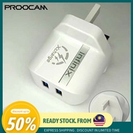 🔥 Ready Stock 🔥Concept F IFX-5 2.4A Uk Mains Wall 3 Pin Charger Plug Power Usb Ports Mobile Phones T