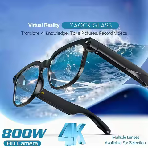 4K AI Glasses 800W Camera Color-Changing Smart Translation Glasses Photo Video Recording Waterproof 