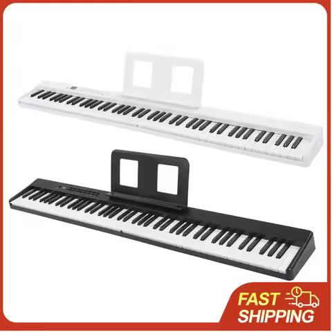 88 Keys Foldable Keyboard Piano Portable Touch Sensitive Bluetooth Midi USB 128 Tones for Beginners 