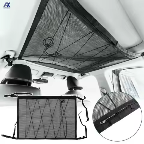 88X66CM Car Ceiling Roof Interior Cargo Zipper Net Universal Storage Bag Sundries Organizer Adjustab