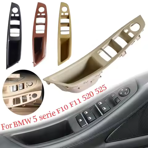 Beige/Black Plastic ABS Car Inner Door Handle Panel Sedan Pull Trim Cover For BMW 5 Serie F10 F11 52