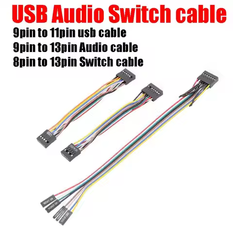Computer motherboard adapter cable 8pin 9pin to 11pin 13pin usb Audio Switch cable connection wire f