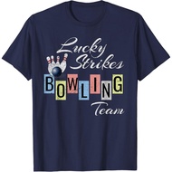 Funny Bowling Team Shirt Lucky Strikes Fun Bowler League Tee Fashion Men's T-Shirt Tops Latest Trend