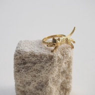 跳貓戒指，925銀，貓戒指，銀戒指。