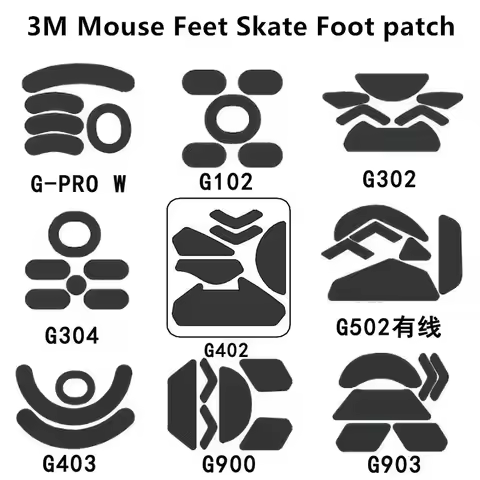 3M Mouse Skates for Logitech G502 G403 G602 G603 G703 G700 G700S G600 G500 G900 0.6MM Gaming Mouse F