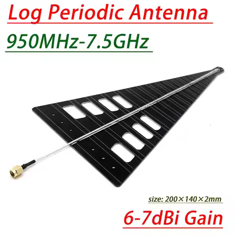 950MHz-7.5GHz UWB Log Periodic Antenna Directional For Signal Monitoring 1090M/2.4G/5.8G, RF Test Am