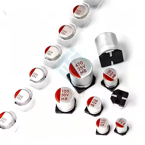 10pcs/lot SMD Polymer Solid Series Capacitor 6.3V 10V 16V 25V 35V 50V 63V 47uF 100uF 220uF 270uF 330