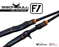 คันตีเหยื่อปลอม BISON BULL F1 NEW  โคนคันสีส้มตราBISON BULL มีทั้ง1ท่อนและ2ท่อน