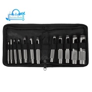 12 PCS Steel Hollow Leather Punch Set 1/8-3/48 Inch(3-19mm) Heavy Duty Round Hole Punch Set for Watc