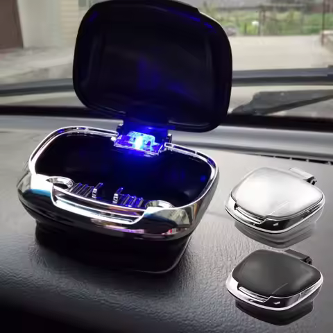 New Portable Auto Car Truck LED Cigarette Smoke Car Ashtray Cigarette Lighter Blue LED Light Smokele