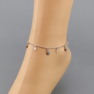925 jewelry Silver Oval Shape CZ Evil Eye anklet เครื่องประดับ 925 สร้อยข้อเท้าเงินรูปไข่ CZ Evil Ey