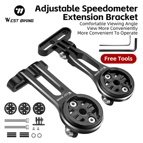 WEST BIKING Bike Bracket Light Lamp Holder Aluminum Alloy Extension Holder for Bicycle Computer Waho