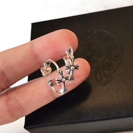 Chrome Hearts_ CH Skinny Bangle Baby Fat十字架C型純銀耳釘