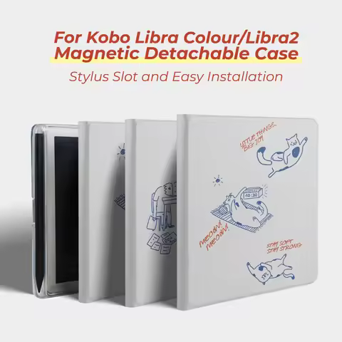 Twosheep suit for Kobo Libra Colour Kobo Libra2 Magnetic Detachable Case Cover with Stylus Slot Clea