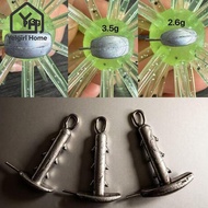 YELGIRLB 10pcs Anchor Shaped Sinker, 10pcs 2.6g Fishing Sinker,  3.5g Anchor Shaped 5.3g Sea Urchin 
