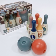 "Bowling Ball Set - 6pcs pin + 2 pcs Bowling Ball Kids Toys Mainan Kanak Kanak