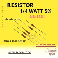 R Resistor 2k4 ohm 1/4 watt 5% pack of 10 pcs