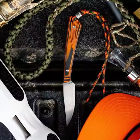 ORANGE & BLACK Outdoor Survival Fixed Blade Knife 8Cr13Mov Steel Blade Camping EDC Tool for Hikers C