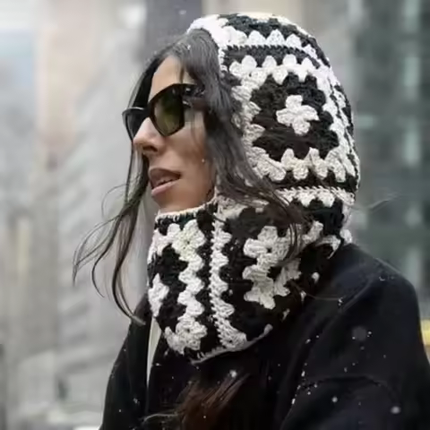 2024 beanie ski maskCrochet hat Japanese hat Outdoor Earflap hat Wool Knitted Snow Ski Cap Fleece Bo