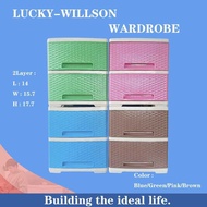 Drawer Rattan Durabox Drawer Clothes Organizer 2 Tier Durable Rattan