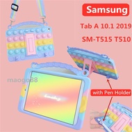 with Strap For Samsung Galaxy Tab A 10.1 2019 SM T510 T515 Tablet Case with Pen Holder portable Shockproof Cover