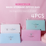 4pcs Fashion Mouth Cover Bag Portable Face Masks Holder Disposable Face Mask Storage Box Case Mask Save Bags Masks Container