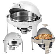 Stainless Steel Chafing Dish Round Buffet Food Warmer / Buffet Round Top / Buffet Set Bulat / Cateri