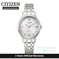 [Official Warranty] Citizen EM0890-85A Women's Eco-Drive Silver Dial Stainless Steel Strap Watch