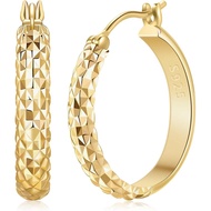 14K Gold Hoop Earrings, Gold Hoop Earrings for Women Trendy, Dainty Gold Vermeil Earrings Hoops, 14K