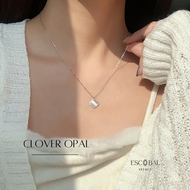 ESCOBAL✨สร้อยคอเงินแท้ Clover Opal มั่งคง ร่ำรวย สร้อยหินมงคล สร้อยคอนําโชค สร้อยคอเเฟชั่น สร้อยเงินแท้ จี้สร้อยหินนำโชค